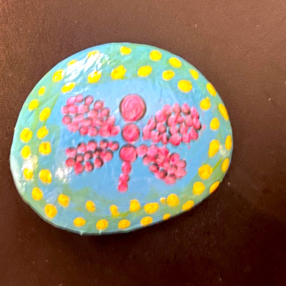 Dragon Flies of Summer Dot Painted Rock